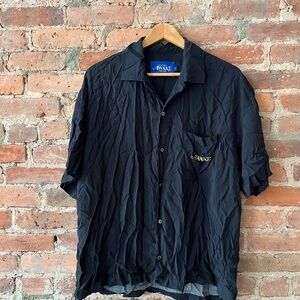 Awake Men's Black Casual Button Down Hawaii Shirt